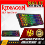 Redragon Elf Pro Wireless Crystal 75% Gasket Hot-Swappable Mechanical Keyboard (Crystal Black) (K649CTB-RGB-Pro)